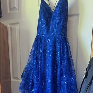 Stunning Royal Blue Lace Prom Dress